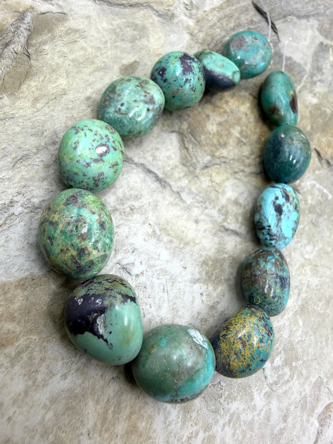 Green Kingman Turquoise (Arizona) Graduated Rounded Nugget