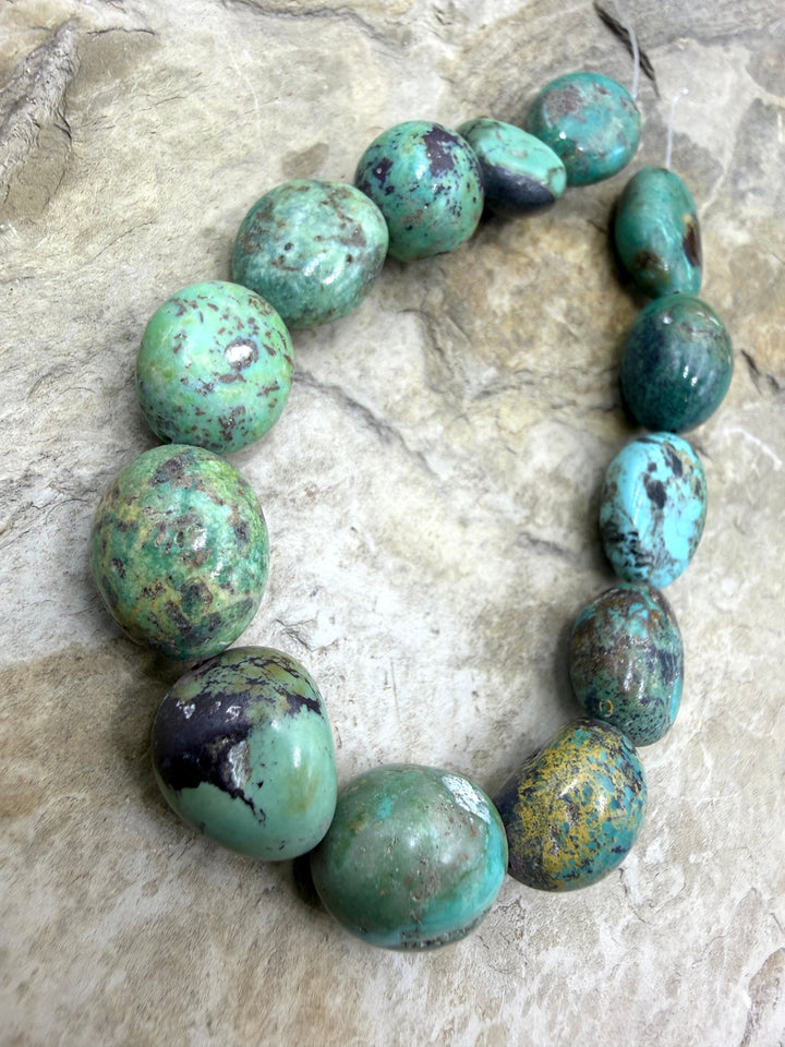 Green Kingman Turquoise (Arizona) Graduated Rounded Nugget