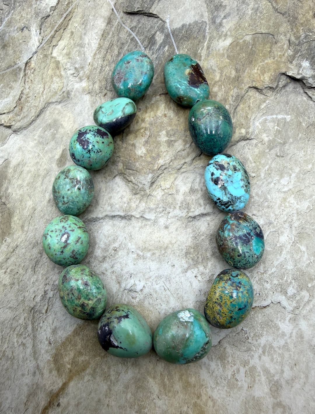 Green Kingman Turquoise (Arizona) Graduated Rounded Nugget