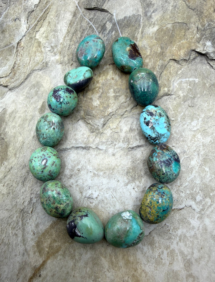 Green Kingman Turquoise (Arizona) Graduated Rounded Nugget