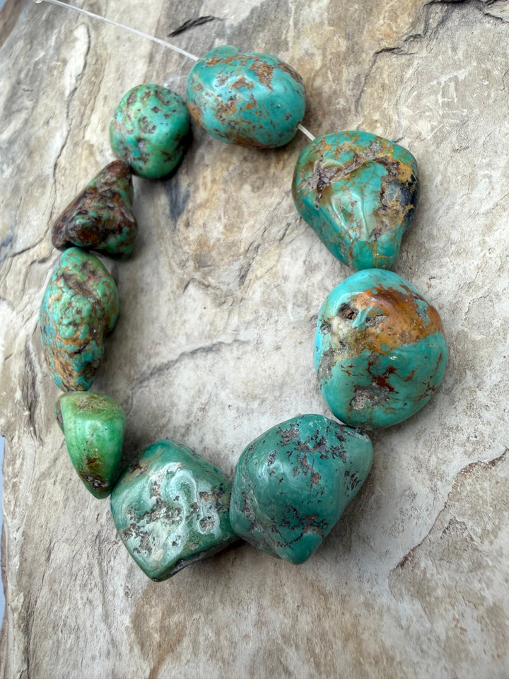 Green Kingman Turquoise (Arizona) Irregular Nugget Beads