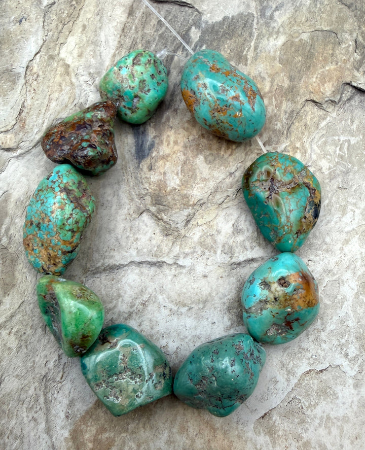 Green Kingman Turquoise (Arizona) Irregular Nugget Beads