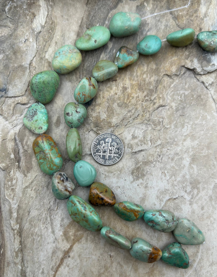 Green Kingman Turquoise (Arizona) Nugget Beads 12-21mm 8