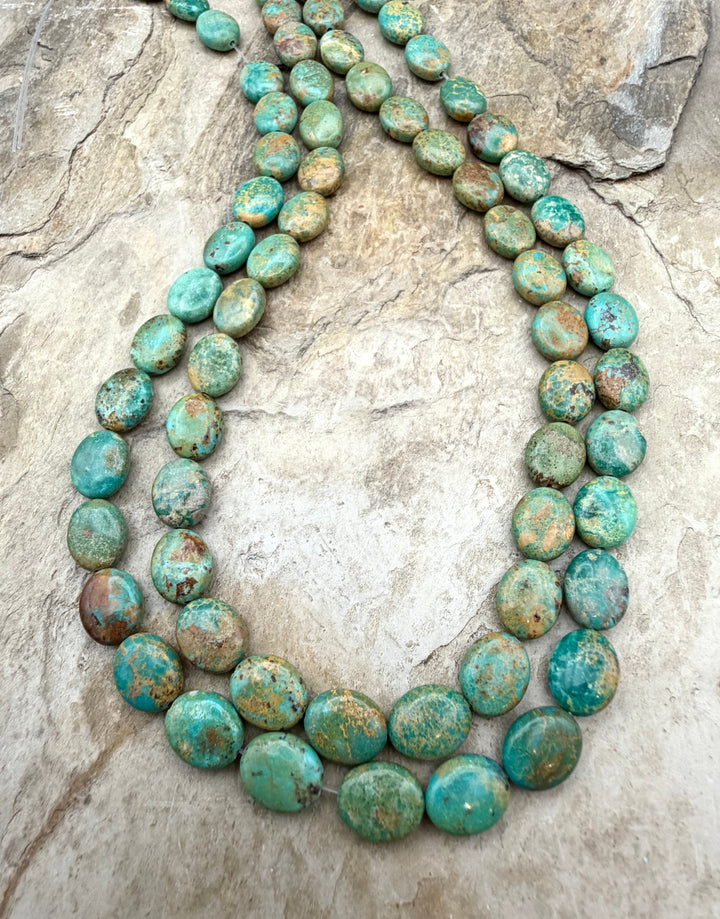 Green Pilot Mountain Turquoise (Nevada) 8x10mm Oval Beads