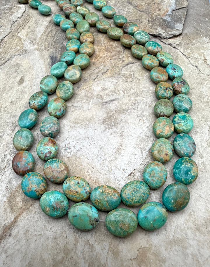 Green Pilot Mountain Turquoise (Nevada) 8x10mm Oval Beads