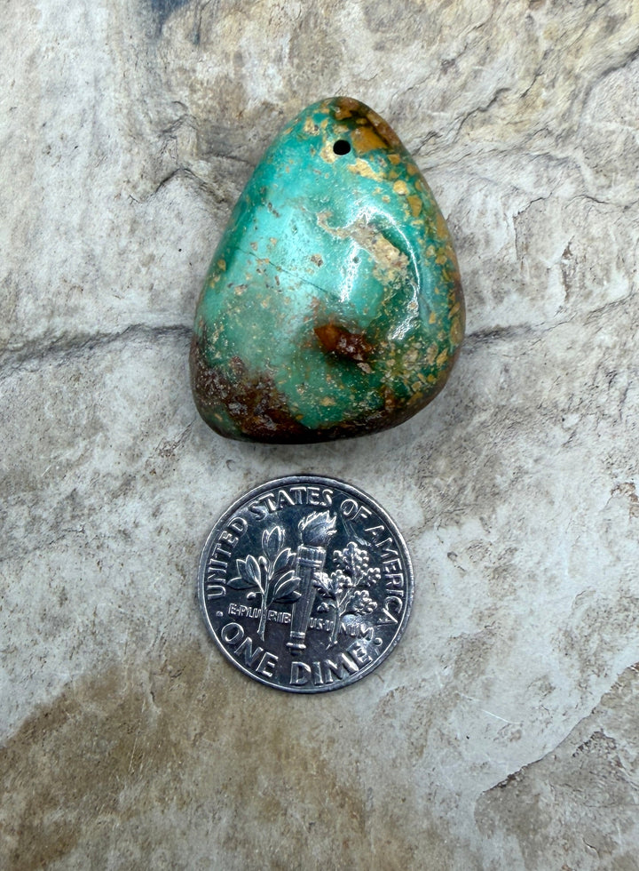 Green Royston Turquoise (Nevada) Focal Pendant Bead