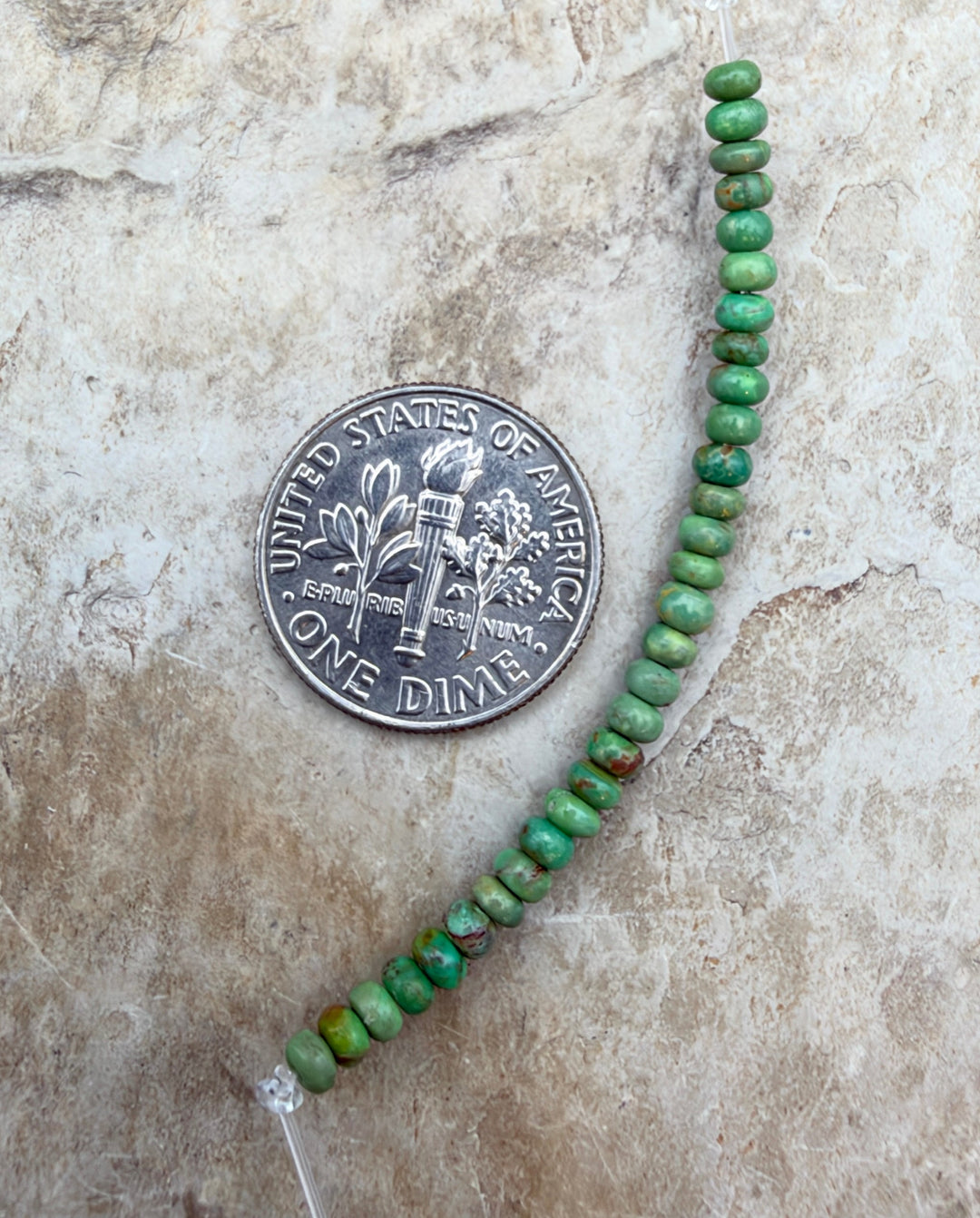 Green Royston Turquoise (Nevada) TINY 3mm Rondelle Beads/30