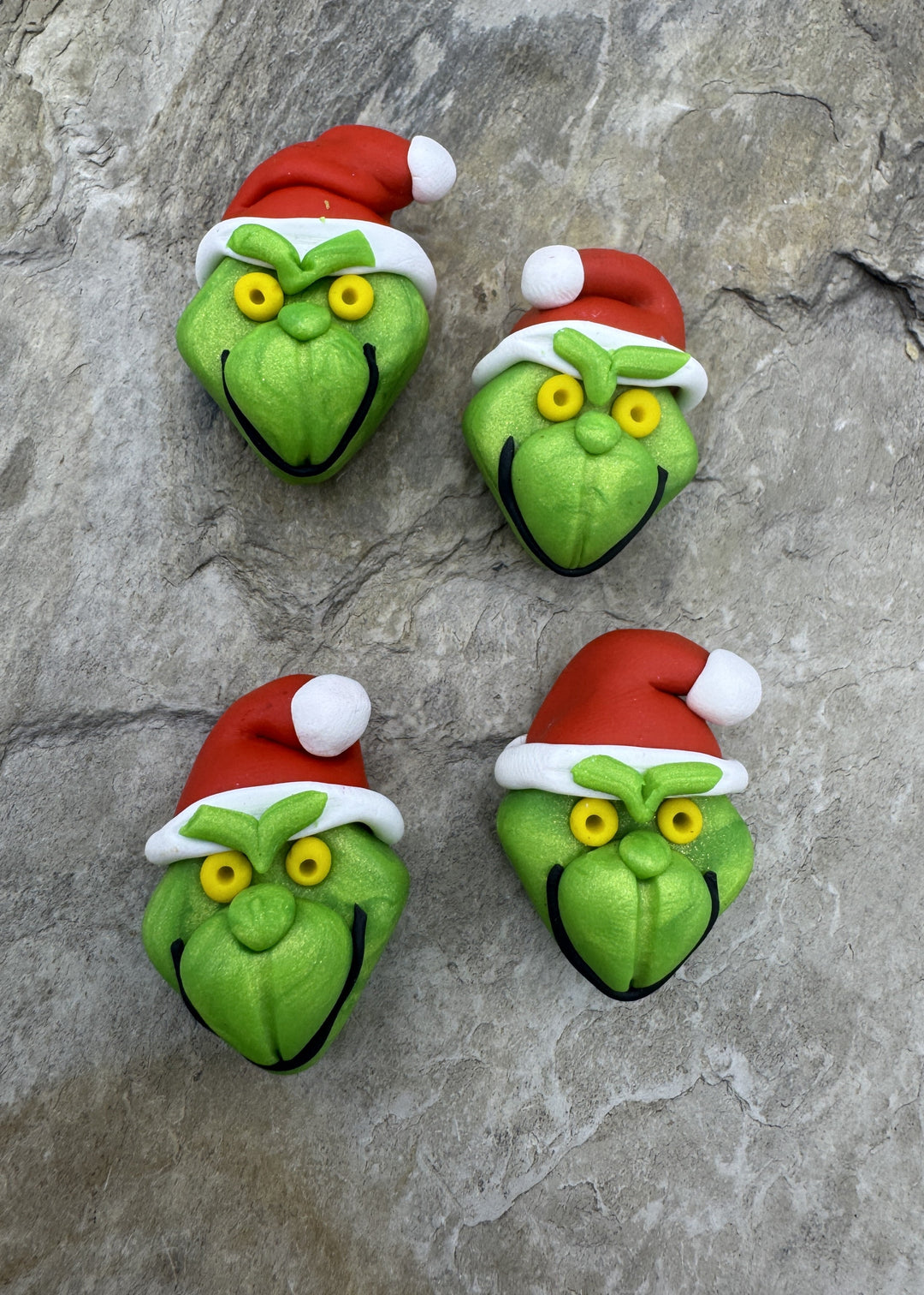 Handmade Polymer Clay Christmas Grinch Beads Sold Per