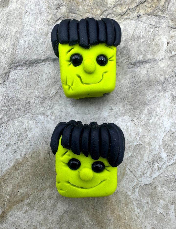 Handmade Polymer Clay Frankenstien Beads Sold Per One Bead