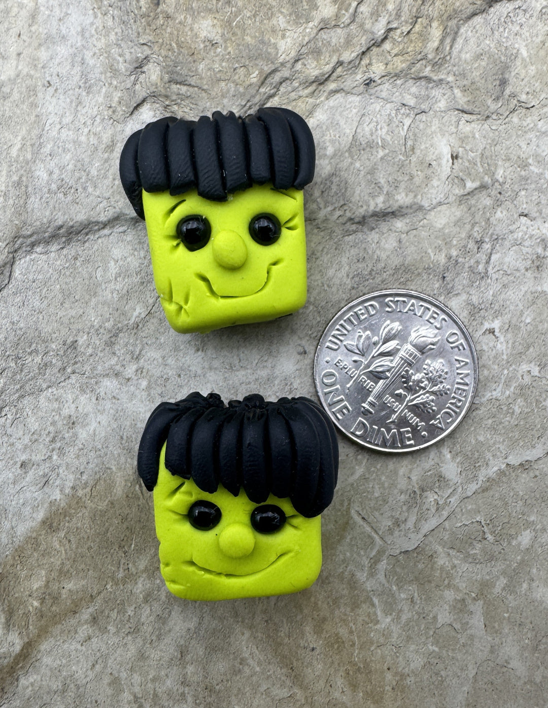 Handmade Polymer Clay Frankenstien Beads Sold Per One Bead