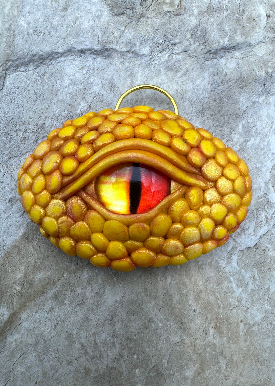 Handmade Polymer Clay Lizzard Eye Pendant 31x40mm - Polymer