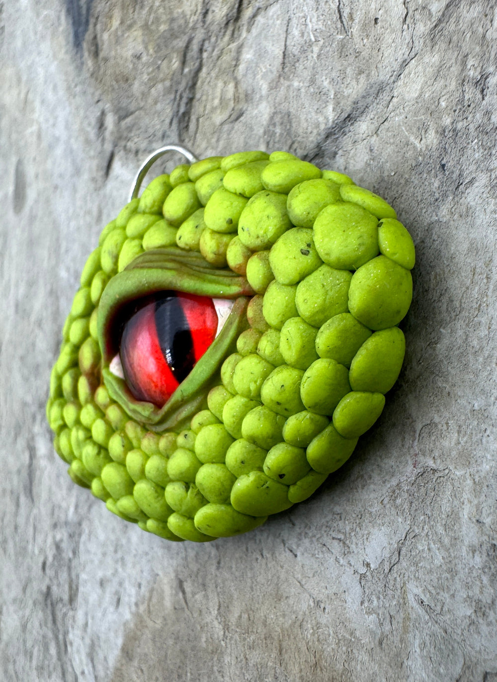 Handmade Polymer Clay Lizzard Eye Pendant 31x40mm - Polymer