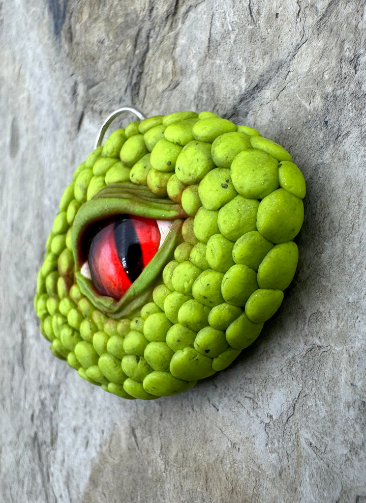 Handmade Polymer Clay Lizzard Eye Pendant 31x40mm - Polymer