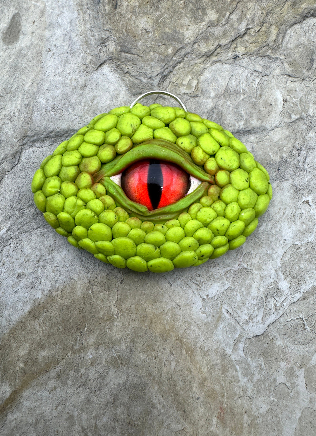 Handmade Polymer Clay Lizzard Eye Pendant 31x40mm - Polymer