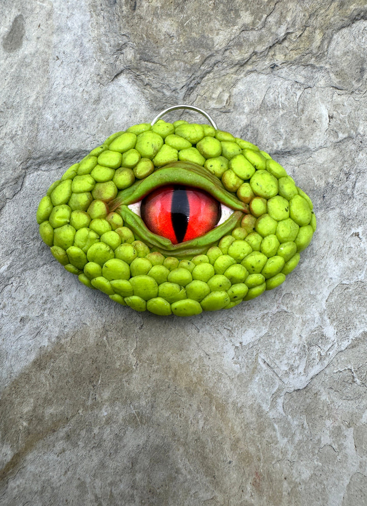Handmade Polymer Clay Lizzard Eye Pendant 31x40mm - Polymer