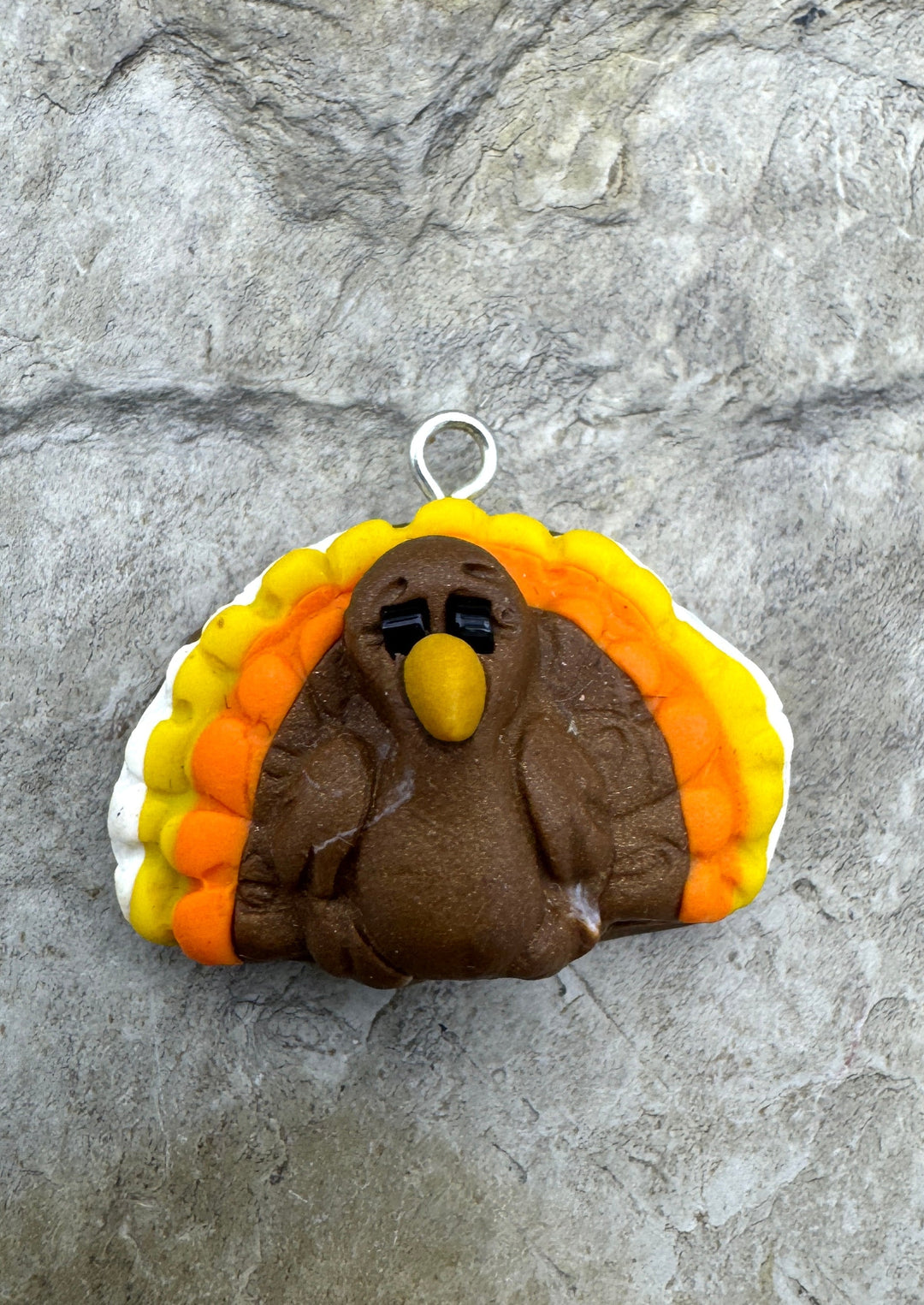 HandmadeThanksgiving Turkey Pendant,21x24mm - Polymer Clay