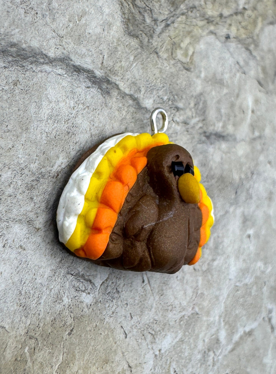 HandmadeThanksgiving Turkey Pendant,21x24mm - Polymer Clay
