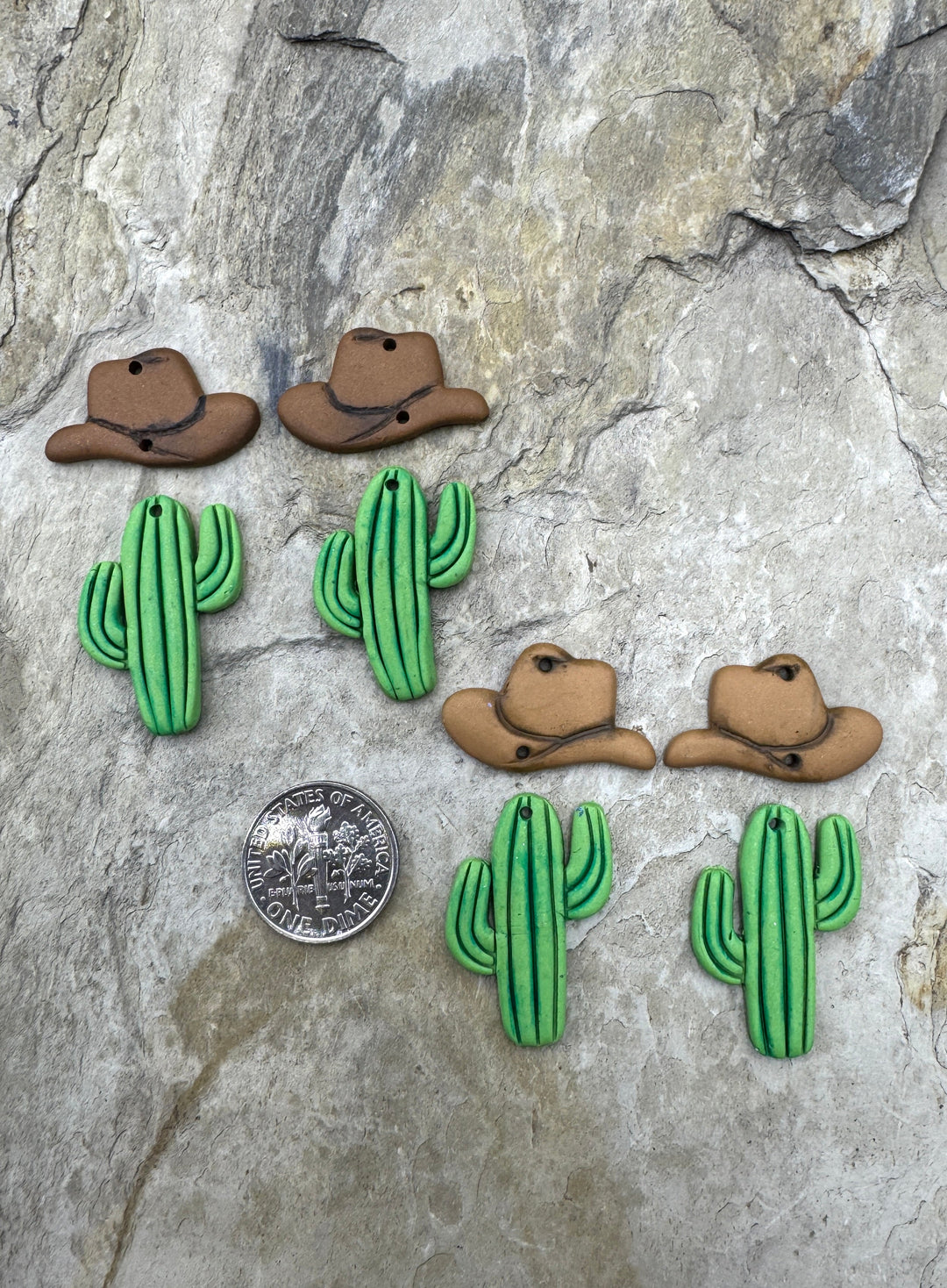 Handmade Polymer Clay Western Earring Set One Pair Two