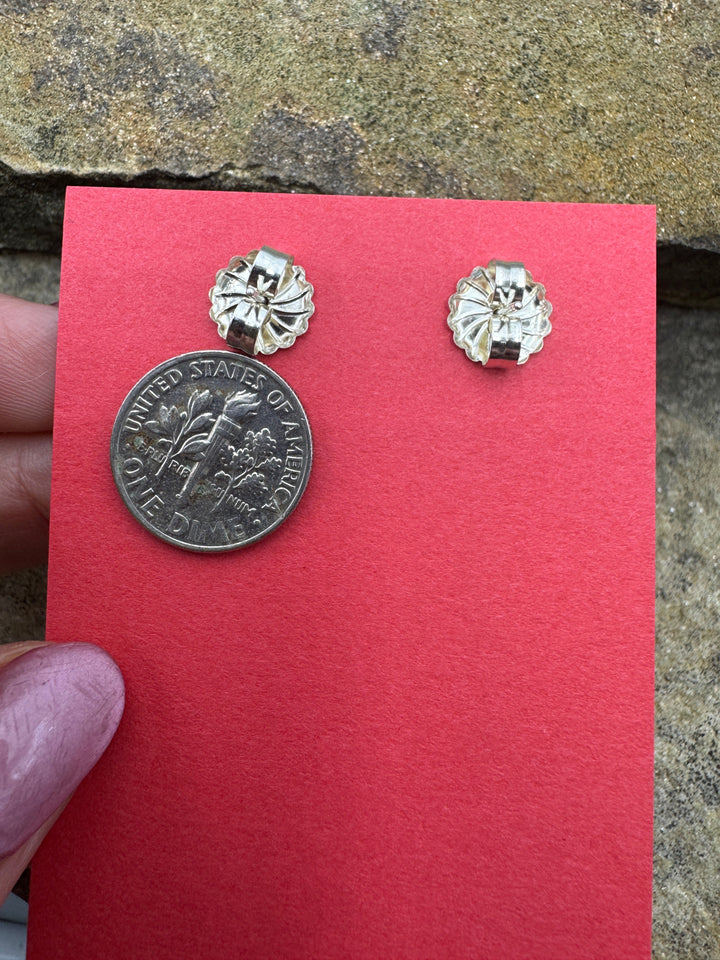 Heidi White Designs Fordite and Sterling Silver Earrings