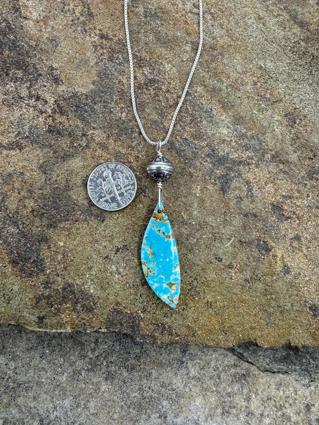 Heidi White Designs Number 8 Turquoise and Sterling Silver