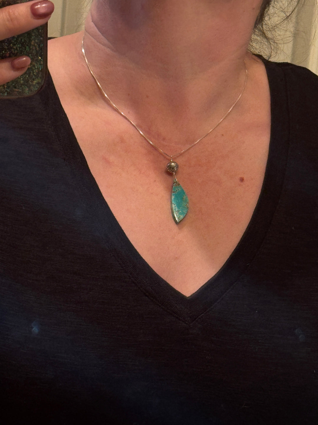 Heidi White Designs Number 8 Turquoise and Sterling Silver