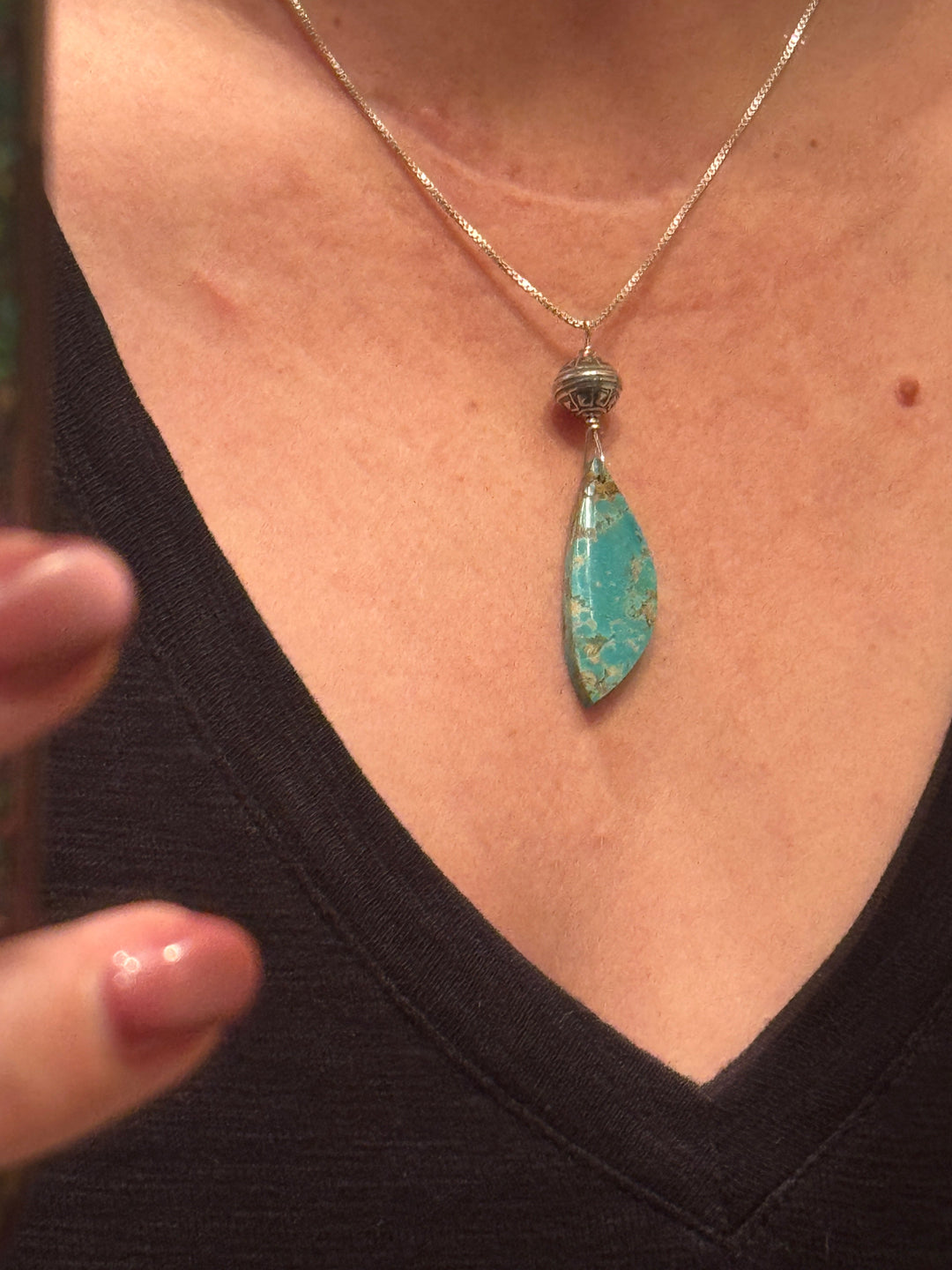 Heidi White Designs Number 8 Turquoise and Sterling Silver