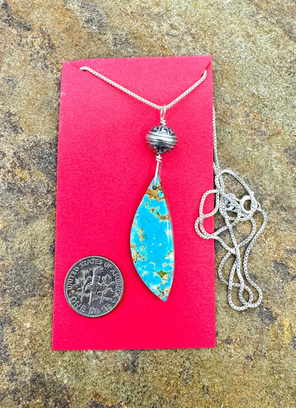 Heidi White Designs Number 8 Turquoise and Sterling Silver