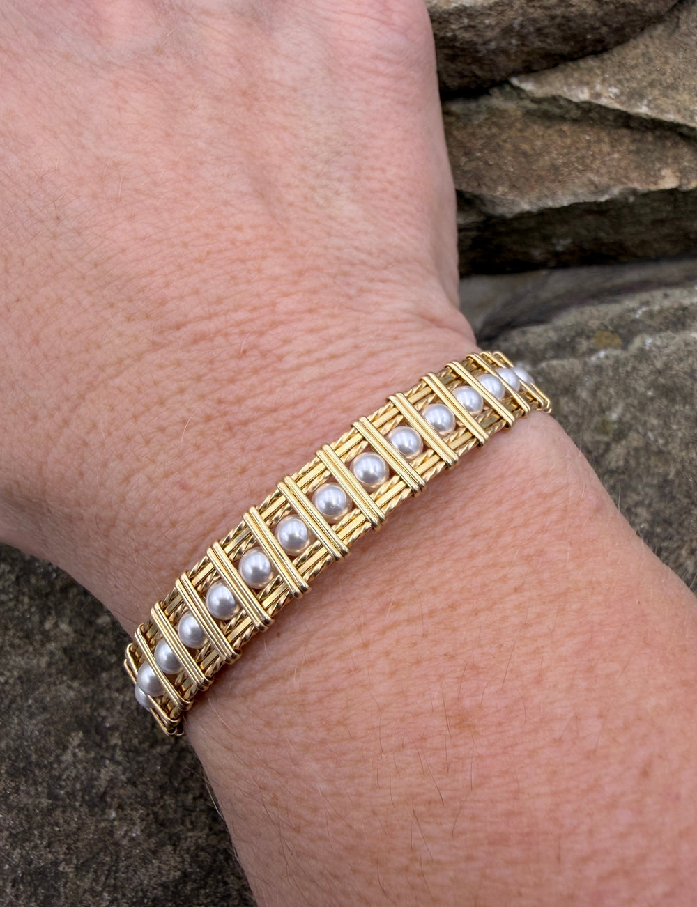 Heidi White Designs Wire Wrapped 14KGF and Pearl