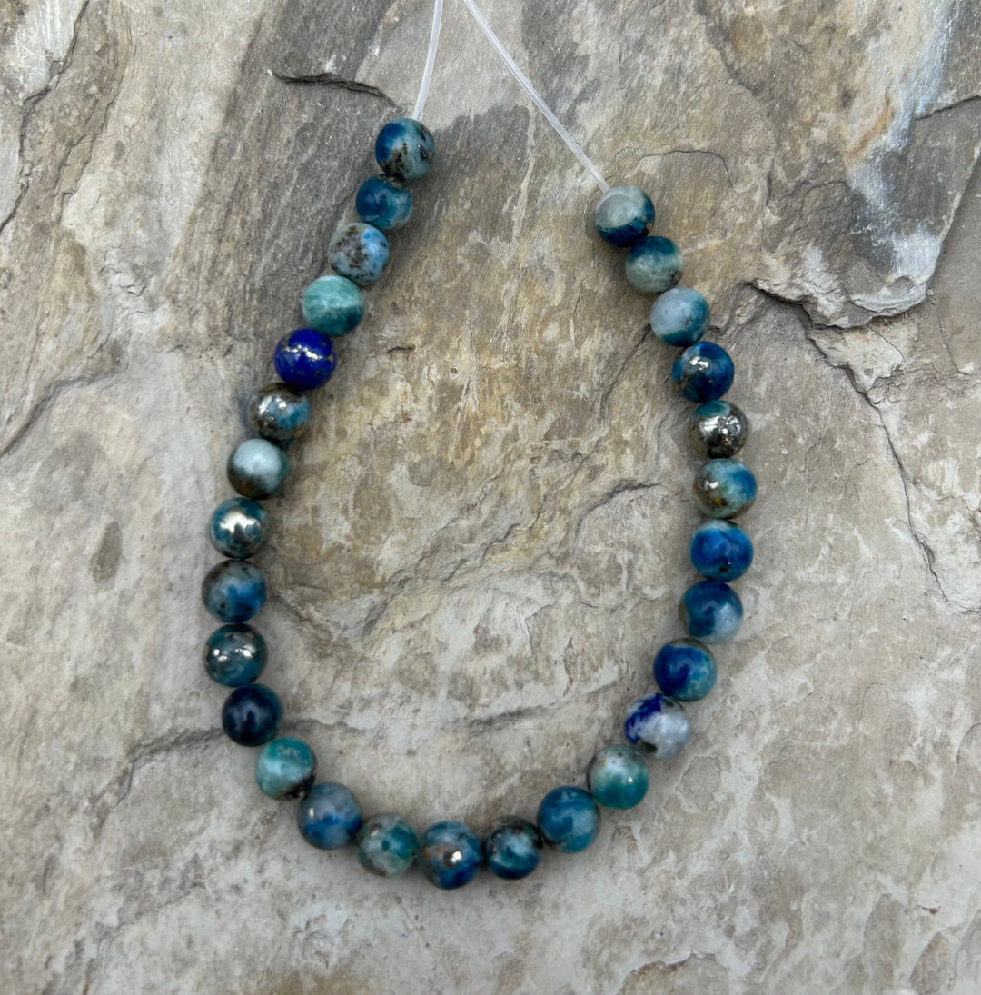 High Grade Hackmanite (Afghanistan) 7mm Round Beads 7 Inch