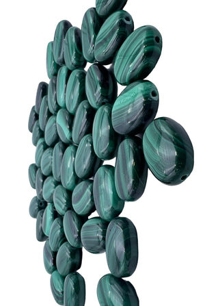 High Pattern Malachite 13x18mm Puffed Oval Beads (pkg of 4