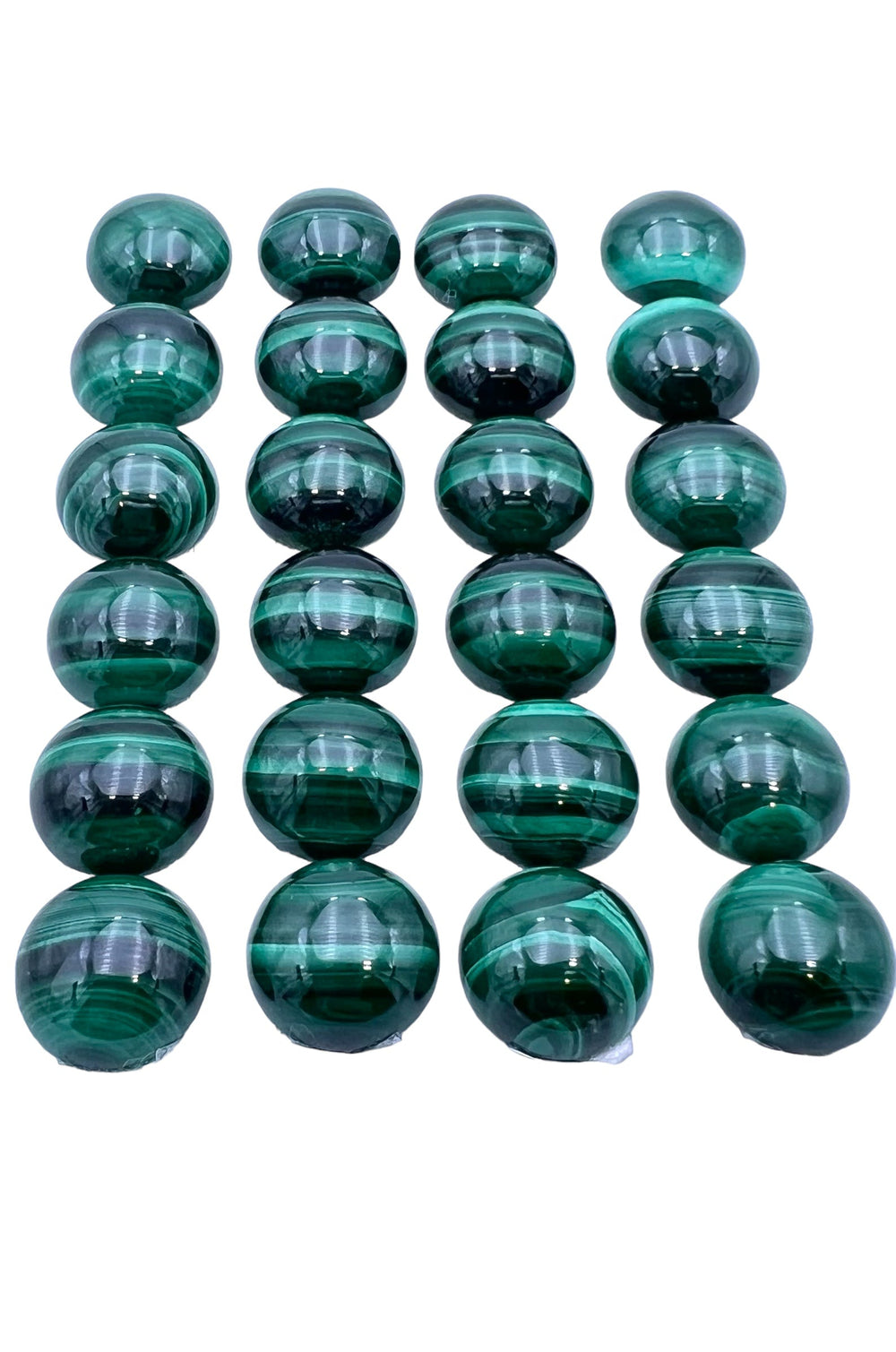 High Pattern Malachite 14mm Round Cabochons (pkg of 2 Cabs)