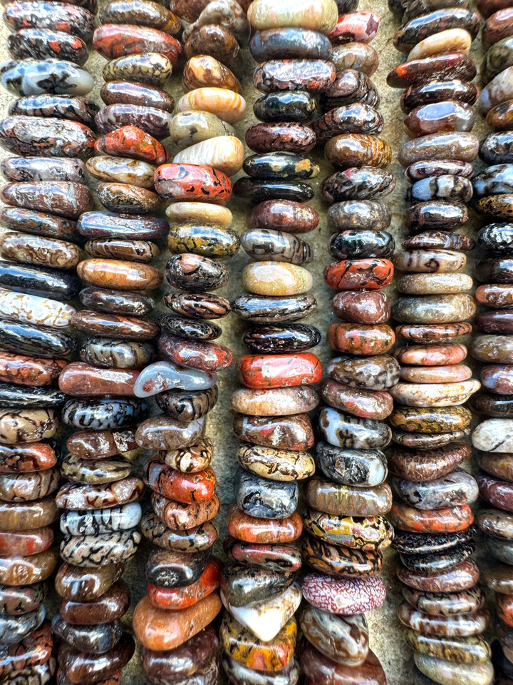 High Pattern Utah Dinosaur Bone 6-10mm x 2-3.5mm Flat