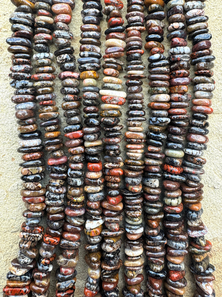 High Pattern Utah Dinosaur Bone 6-10mm x 2-3.5mm Flat