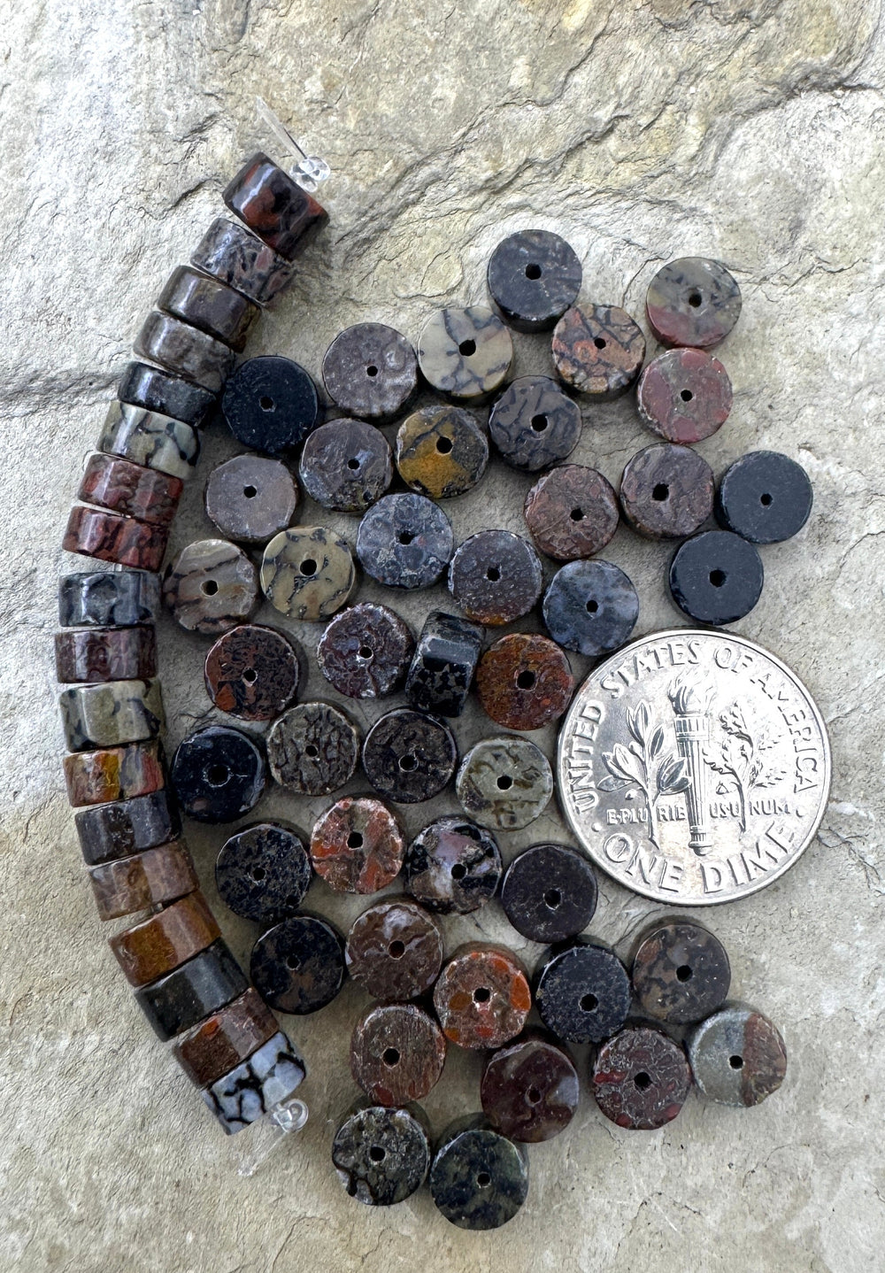 High Pattern Utah Dinosaur Bone 6mm Heishi Beads Package