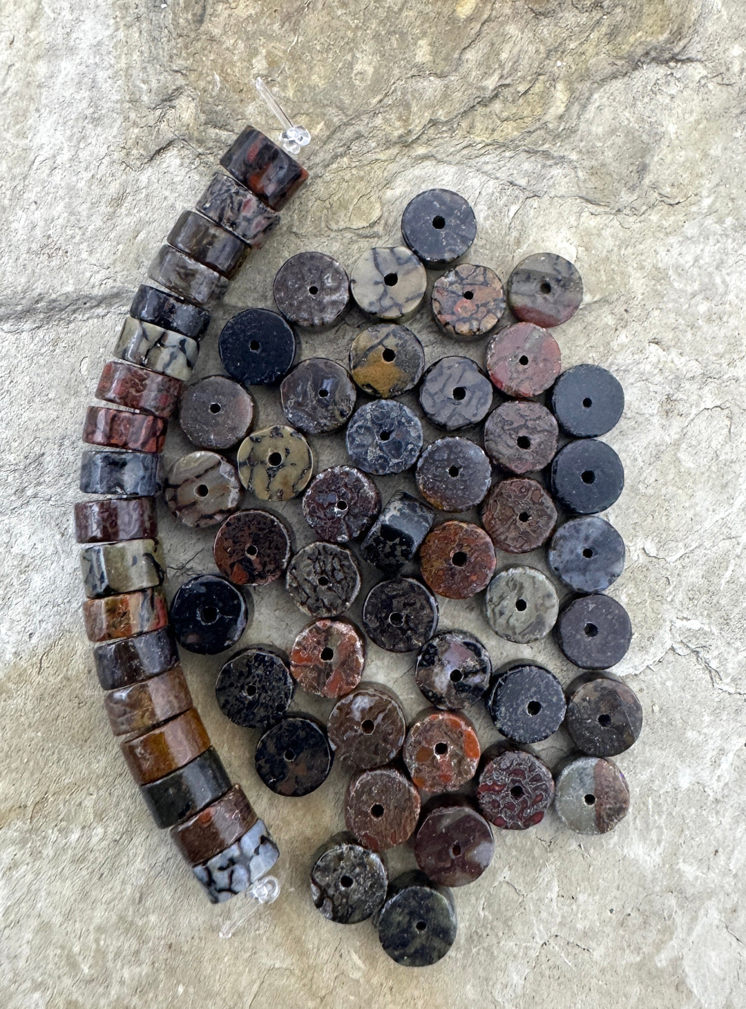 High Pattern Utah Dinosaur Bone 6mm Heishi Beads Package