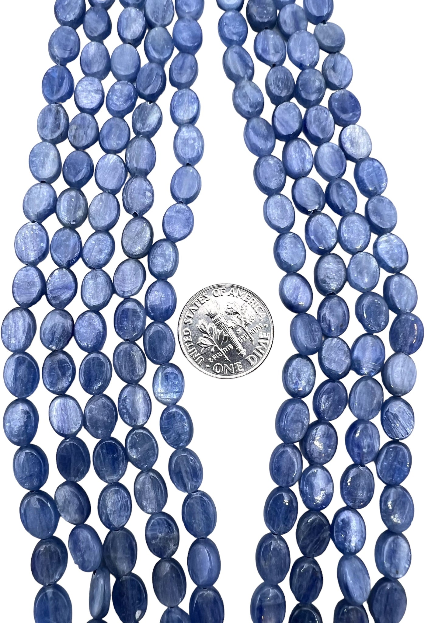 High Quality Blue Kyanite 6x8mm Oval Beads 16 inch Strands -