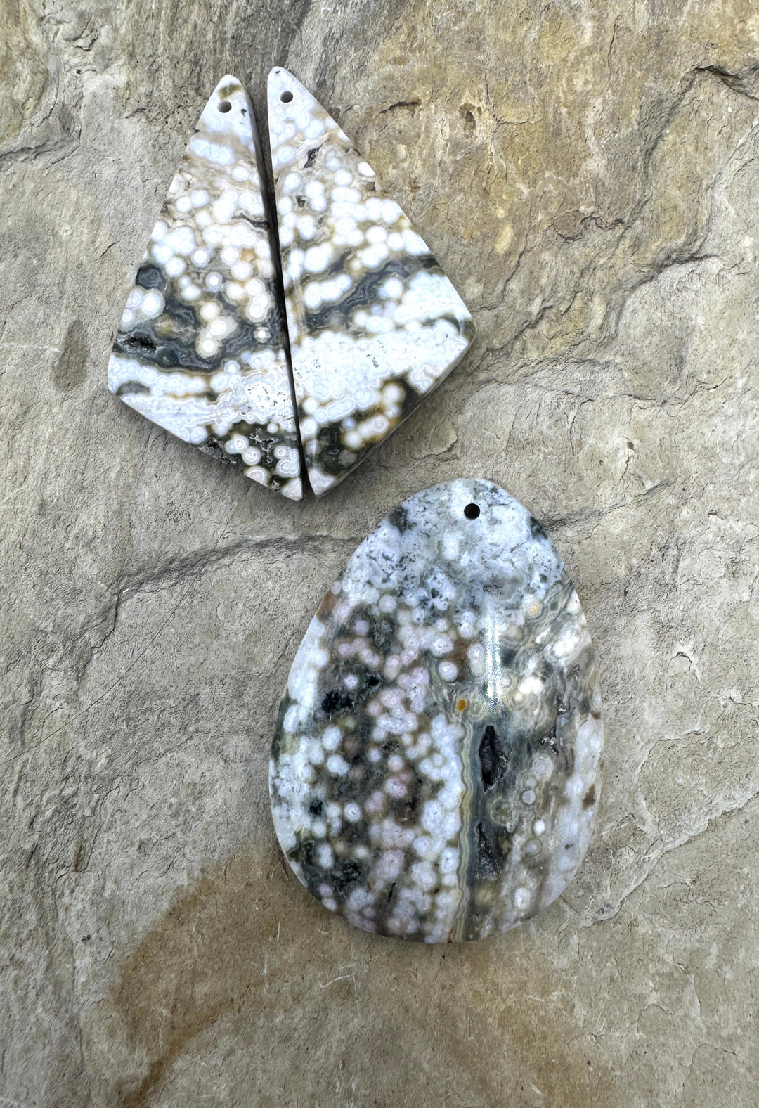High Quality Ocean Jasper 3 piece set Pendant and Earring