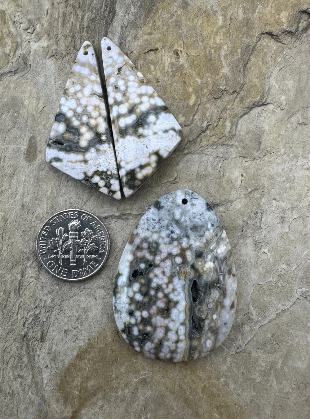 High Quality Ocean Jasper 3 piece set Pendant and Earring