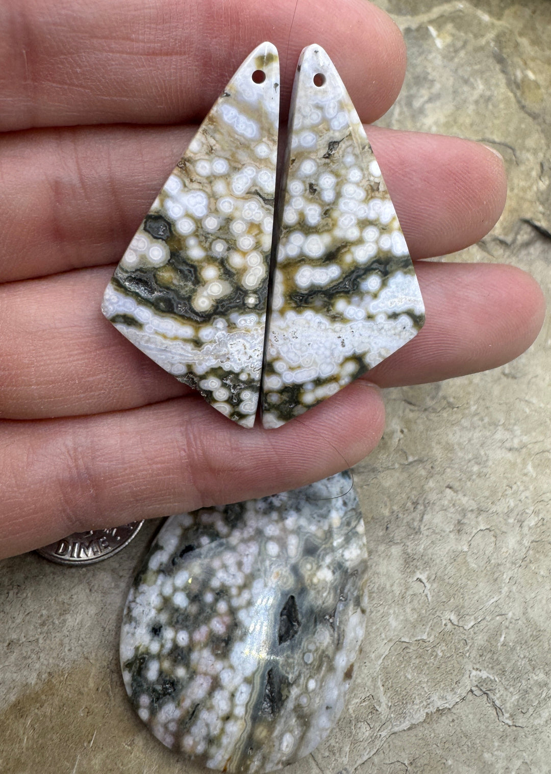 High Quality Ocean Jasper 3 piece set Pendant and Earring