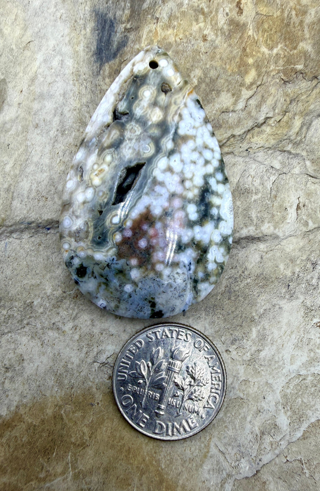 High Quality Ocean Jasper Focal Pendant Bead 27x42mm