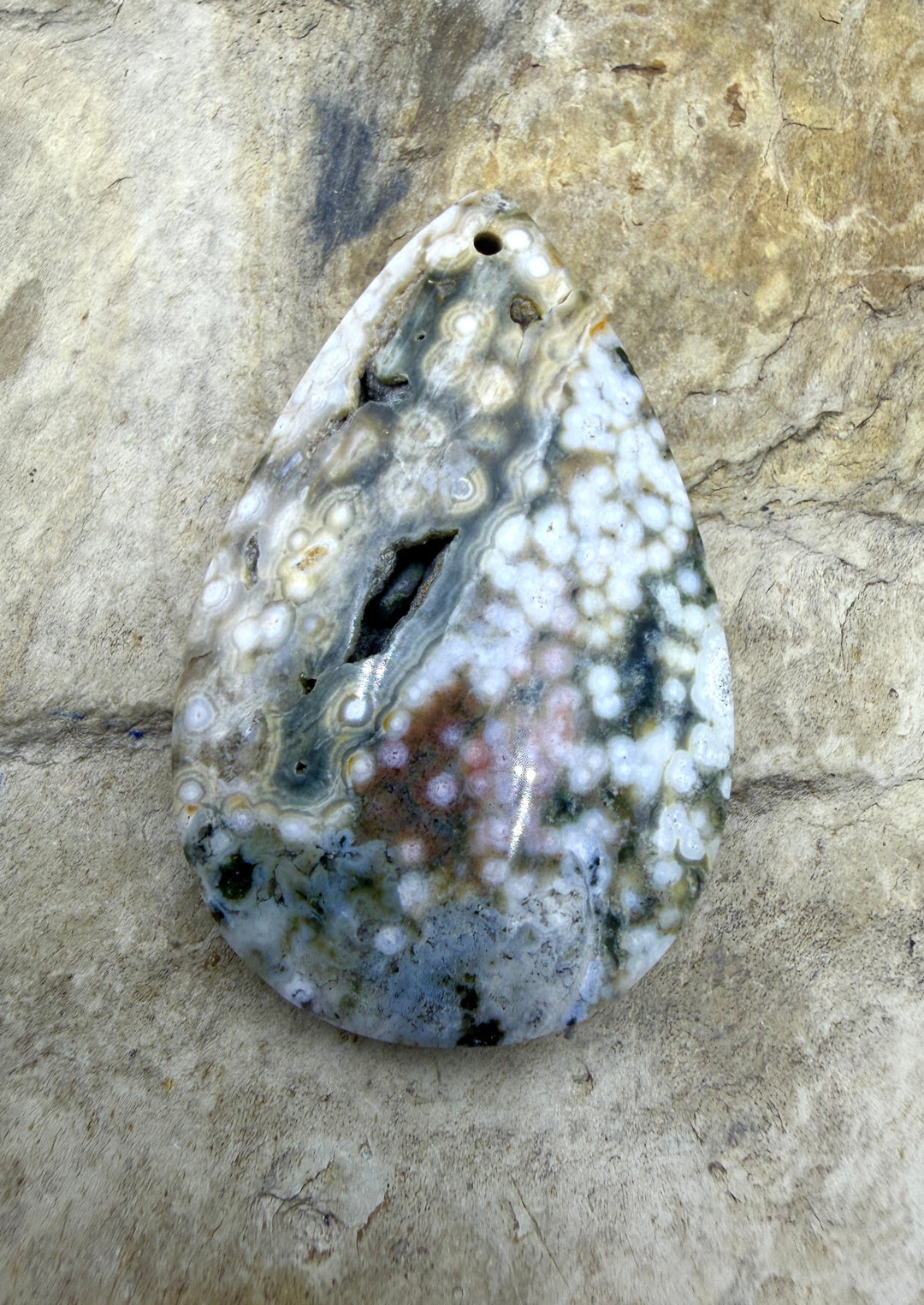 High Quality Ocean Jasper Focal Pendant Bead 27x42mm