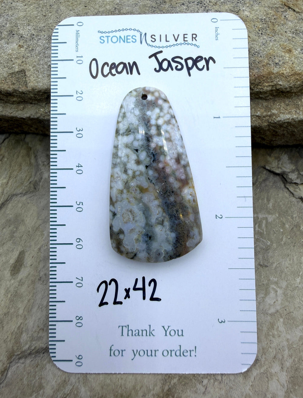 High Quality Ocean Jasper Matching Earring Slab Bead Pair