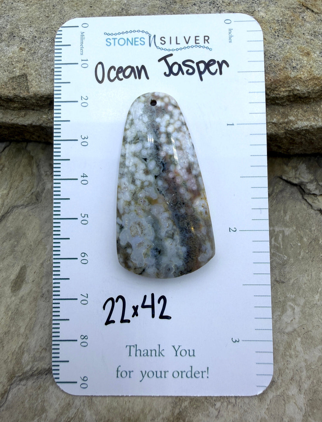 High Quality Ocean Jasper Matching Earring Slab Bead Pair