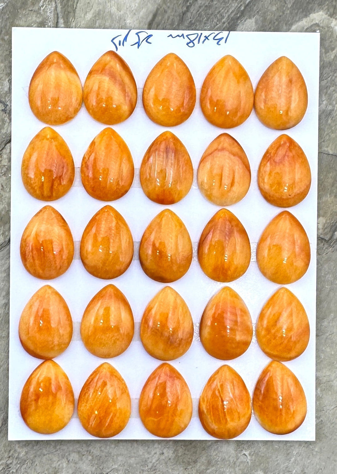 High Quality Orange Spiny Oyster 13x18mm Teardrop Shaped