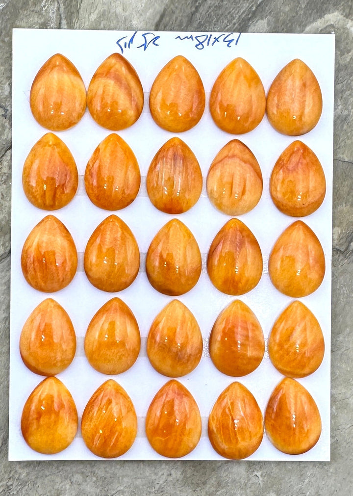 High Quality Orange Spiny Oyster 13x18mm Teardrop Shaped