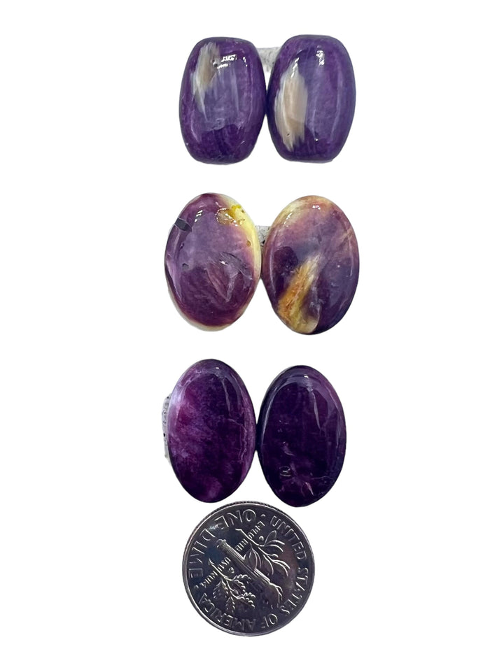 High Quality Purple Spiny Oyster Cabochon Pairs (Select one