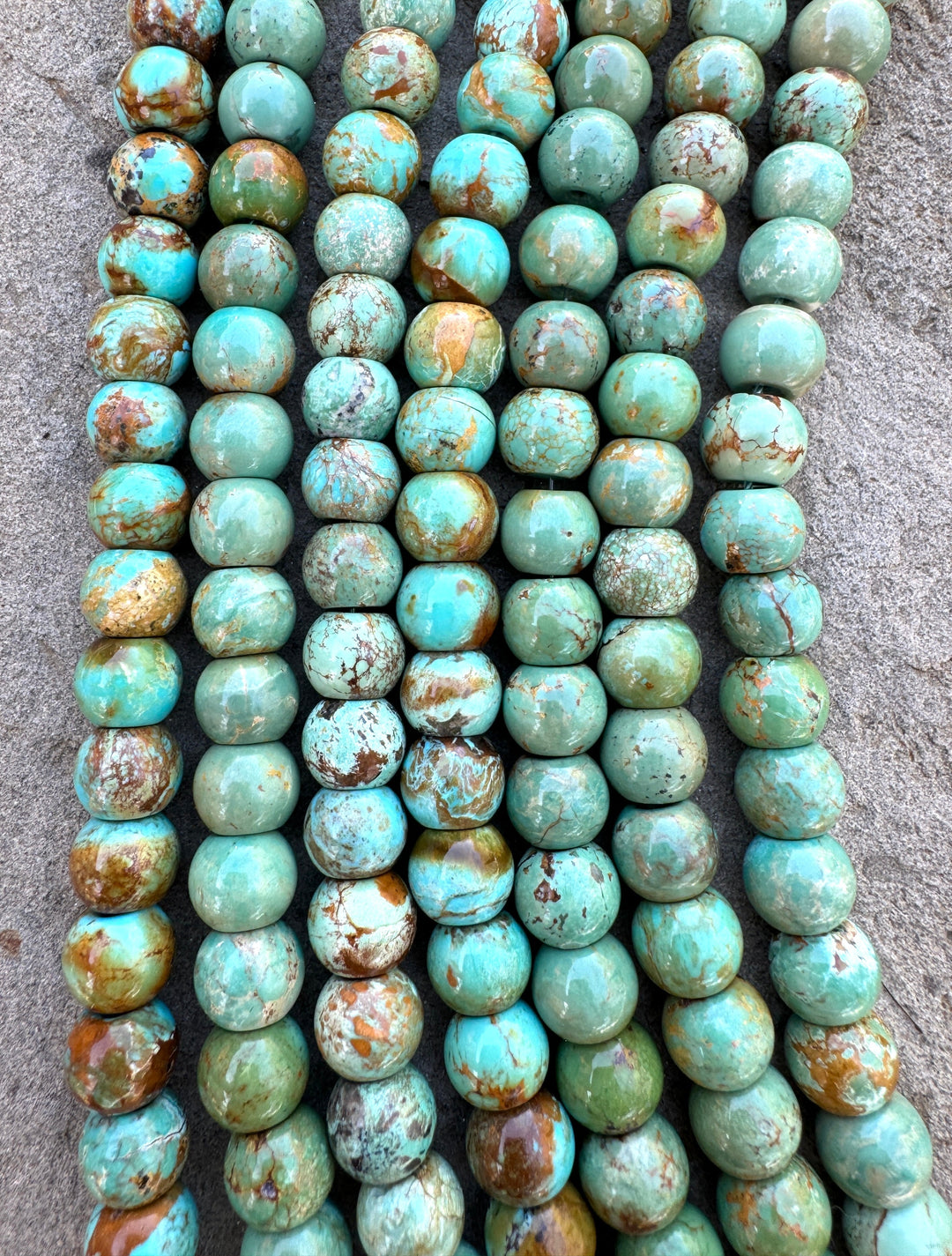 Hubei Turquoise (China) 10x8mm Drum Shaped Beads (8 inch