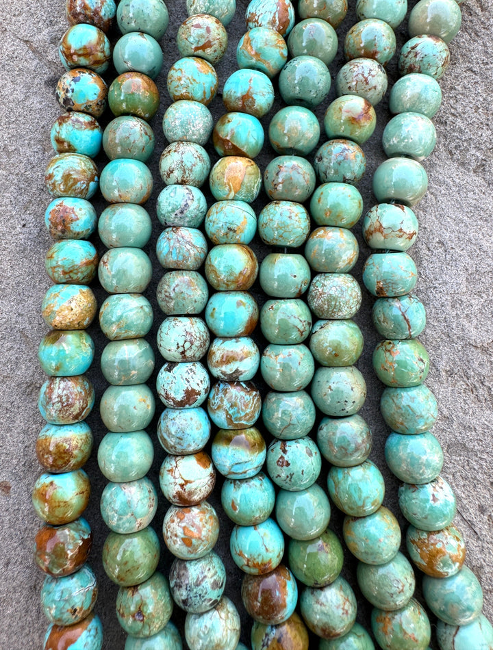 Hubei Turquoise (China) 10x8mm Drum Shaped Beads (8 inch