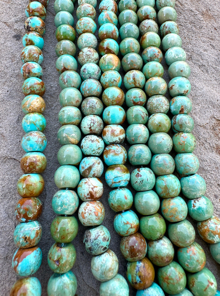 Hubei Turquoise (China) 10x8mm Drum Shaped Beads (8 inch