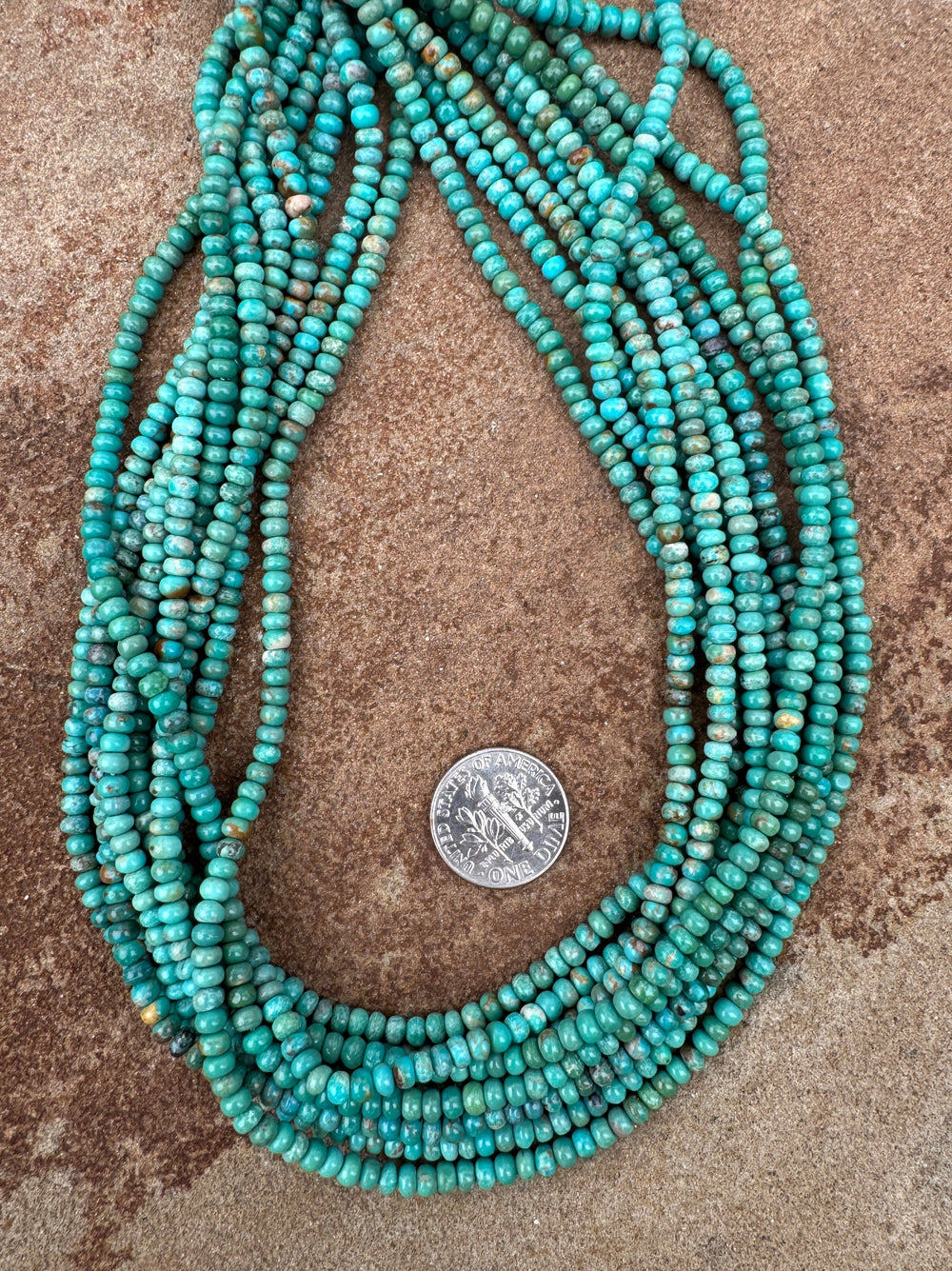 Hubei Turquoise (China) 3mm Rondelle Bead Strand 16 inch